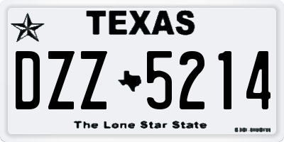 TX license plate DZZ5214
