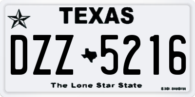 TX license plate DZZ5216