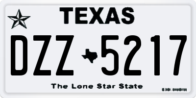 TX license plate DZZ5217