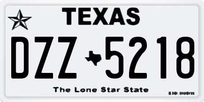 TX license plate DZZ5218