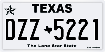 TX license plate DZZ5221