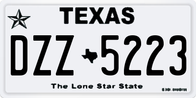 TX license plate DZZ5223