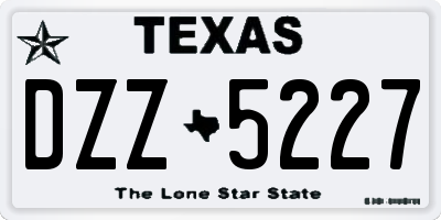 TX license plate DZZ5227