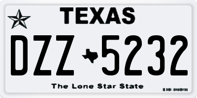 TX license plate DZZ5232