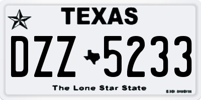 TX license plate DZZ5233