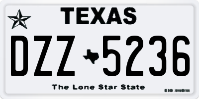 TX license plate DZZ5236