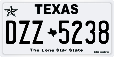 TX license plate DZZ5238