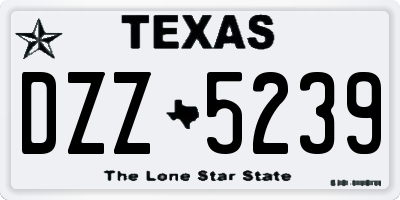 TX license plate DZZ5239