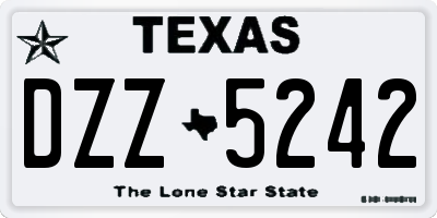 TX license plate DZZ5242