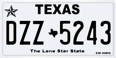 TX license plate DZZ5243