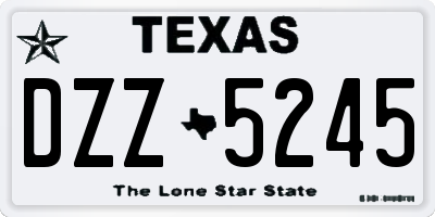 TX license plate DZZ5245