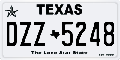 TX license plate DZZ5248