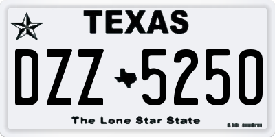 TX license plate DZZ5250