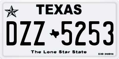 TX license plate DZZ5253