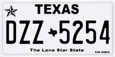 TX license plate DZZ5254