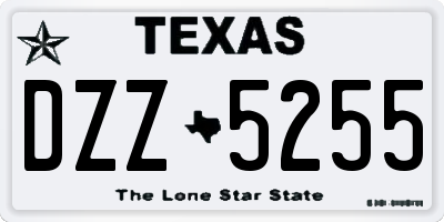 TX license plate DZZ5255