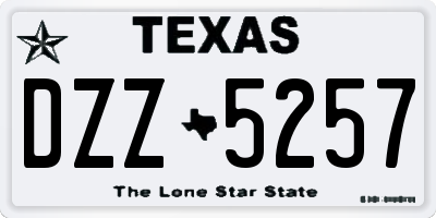TX license plate DZZ5257