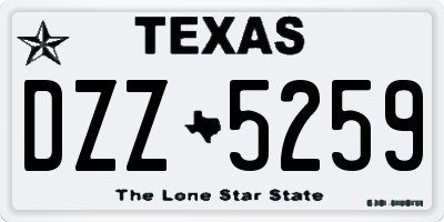 TX license plate DZZ5259