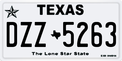 TX license plate DZZ5263