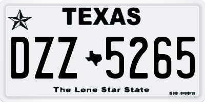 TX license plate DZZ5265