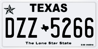 TX license plate DZZ5266