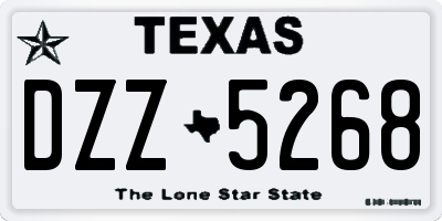 TX license plate DZZ5268