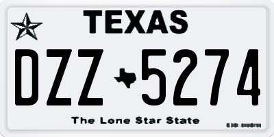 TX license plate DZZ5274