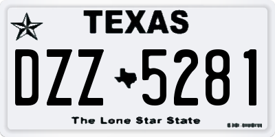 TX license plate DZZ5281