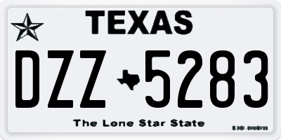 TX license plate DZZ5283