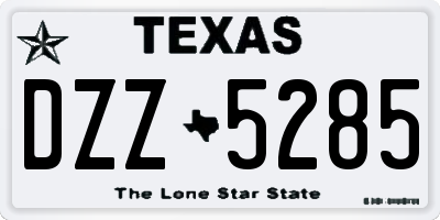 TX license plate DZZ5285