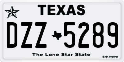 TX license plate DZZ5289