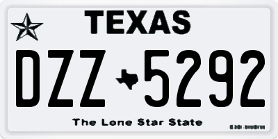 TX license plate DZZ5292