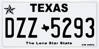 TX license plate DZZ5293