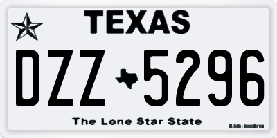 TX license plate DZZ5296