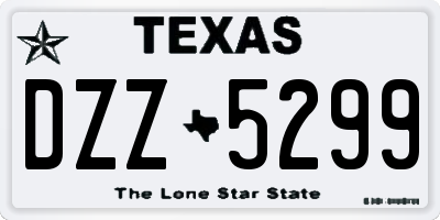 TX license plate DZZ5299