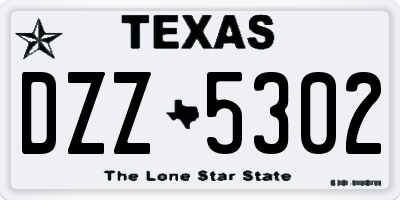 TX license plate DZZ5302