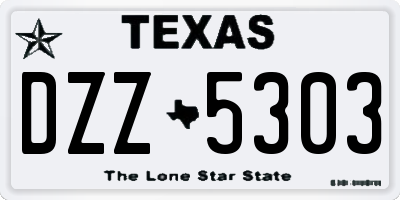 TX license plate DZZ5303