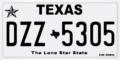 TX license plate DZZ5305