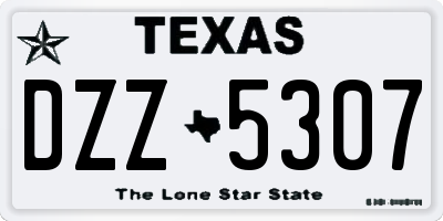 TX license plate DZZ5307