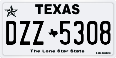 TX license plate DZZ5308