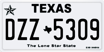 TX license plate DZZ5309