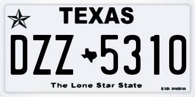 TX license plate DZZ5310