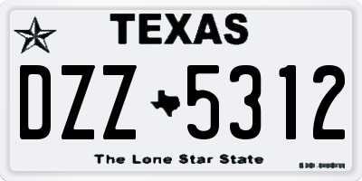 TX license plate DZZ5312