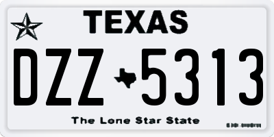 TX license plate DZZ5313