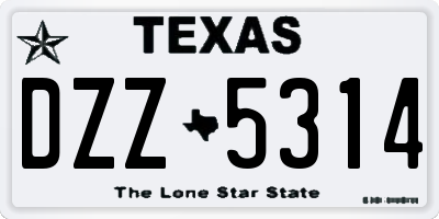 TX license plate DZZ5314