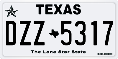 TX license plate DZZ5317