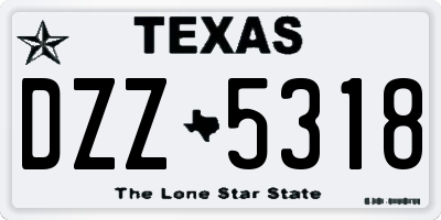 TX license plate DZZ5318