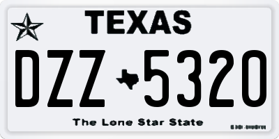 TX license plate DZZ5320