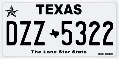 TX license plate DZZ5322