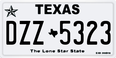 TX license plate DZZ5323